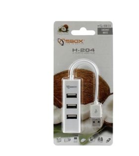 USB хъб SBOX H-204 бял - USB 2.0 4 PORT