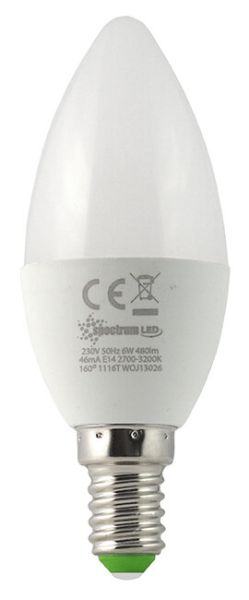 LED крушка 6w e14 3000k 520lm SpectrumLed