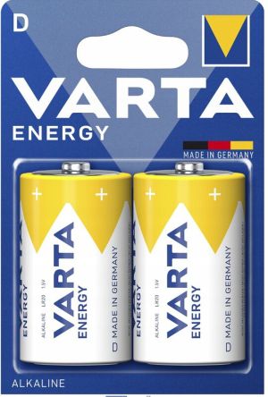 Издържлива мощност: 2 бр. алкални батерии Varta ENERGY LR20 - Value Pack