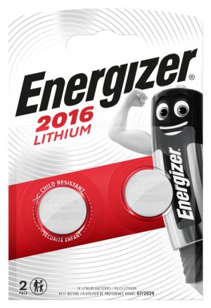 Energizer CR2016 - Литиеви Мини Батерии с Висок Капацитет в Удобен Блистер от 2 Броя | BATERIIKI.COM