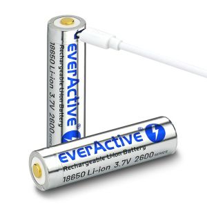 everActive 18650 - Батерия, Защитена и Винаги Готова за Действие: 3.7V Li-ion 2600mAh с micro USB Зареждане в Кутия