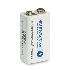 Батерия 6F22/9V Li-ion 550 mAh everActive - Безгранична Енергия с USB TYPE C Зареждане