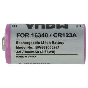 Акумулаторна Батерия съвместима с 16340, CR123R, CR17335, CR123A за Различни Устройства - 800mAh 3.6V Li-ion
