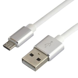 everActive CBS-1.5MW: USB Силиконов Кабел с Микро USB и Поддръжка за Бързо Зареждане до 2.4A - Елегантен и Издръжлив, 150см, Бял