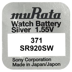 Батерия Murata 371 / SR920SW - Осигурете Непрекъснато Време за Вашия Часовник с BATERIIKI.COM