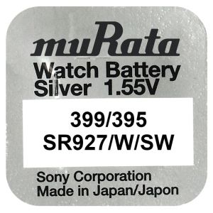 Батерия за часовник Murata 399/395 (SR927W) - Надеждно Захранване за Вашите Устройства - BATERIIKI.COM