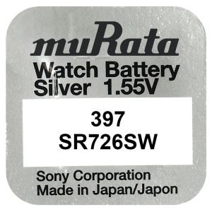 Сребърна батерия (за часовник) Murata 397 / SR726SW / SR59