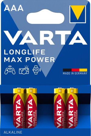 Алкални Батерии VARTA Longlife Max Power 4703 AAA 4бр. - Най-дълготрайното решение за Вашите устройства! | BATERIIKI.COM
