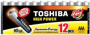 12бр. Алкални Батерии TOSHIBA High Power LR03 AAA - Максимална Мощност за Вашите Устройства!