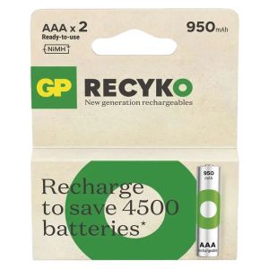 Акумулаторни Батерии GP ReCyko AAA / R03 Ni-MH 950mAh – Екологична Мощност с Дълготрайна Надеждност (2 бр.)