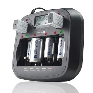Интелигентно универсално зарядно устройство за акумулаторни батерии everActive NC-900U с LCD дисплей и USB порт