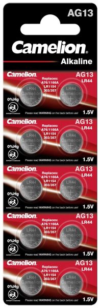Camelion AG13/LR44/357 – Комплект от 10 алкални батерии за надеждна енергия на малките устройства!