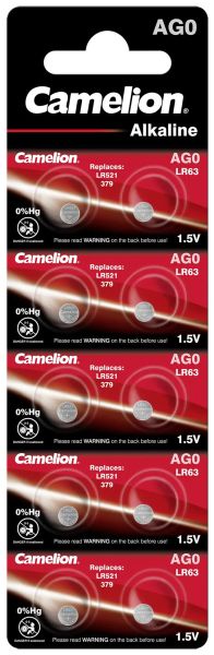 Camelion AG0 / LR521 / 379 / SR521W – Алкални батерии 1.5V (BL10) за часовници, медицински уреди и електронни аксесоари