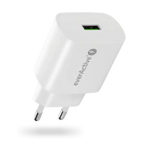 USB зарядно everActive SC‑250Q QC3.0 18W – компактно бързо зарядно за смартфони