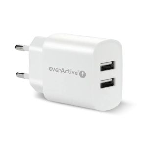 USB зарядно устройство everActive SC‑220 12W – двойно бързо зарядно за 2 устройства