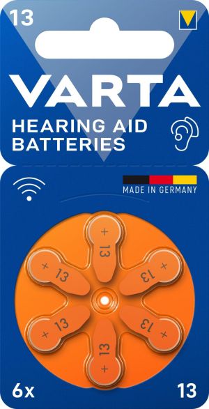 VARTA Hearing Aid 13 BL6 – Качествени батерии за слухови апарати, размер 13