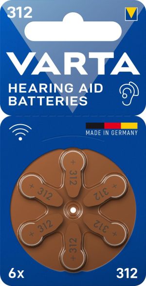 VARTA Hearing Aid 312 – Дълготрайни батерии за слухови апарати, размер 312