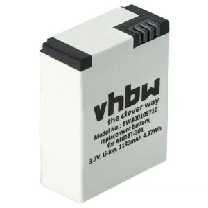 Батерия за GoPro Hero 3 / 3+ – 1180 mAh Li‑Po заместител на GoPro AHDBT‑201/301/302, 1ICP7/26/33-2, 601-00724-00ACHDHN-301