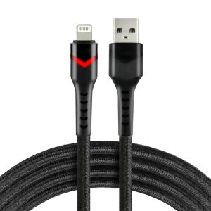 USB към Apple Lightning Кабел everActive CBB‑1IBR RGB 100 см – плетен, здрав, 2.4A бързо зареждане
