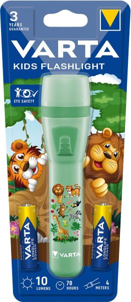 VARTA Kids Flashlight 15650 – Детско фенерче с 2×AA батерии, безопасен дизайн и ярко осветление