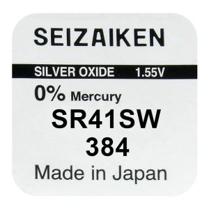 Батерия SEIZAIKEN / SEIKO 384 / SR41SW / SR41 – 1.55V, 45mAh, сребърен оксид