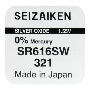Сребърна Батерия SEIZAIKEN 321 / SEIKO SR616SW / SR65 – 1.55V – Оригинална от Япония