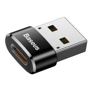 Компактен USB-A към USB-C адаптер Baseus CAAOTG-01, 3A, 480 Mbps, черен