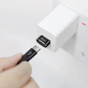 Компактен USB-A към USB-C адаптер Baseus CAAOTG-01, 3A, 480 Mbps, черен