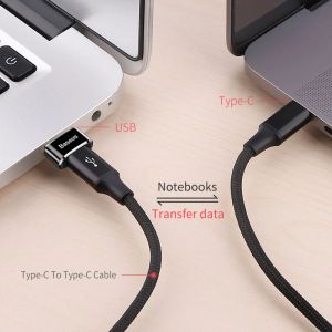 Компактен USB-A към USB-C адаптер Baseus CAAOTG-01, 3A, 480 Mbps, черен